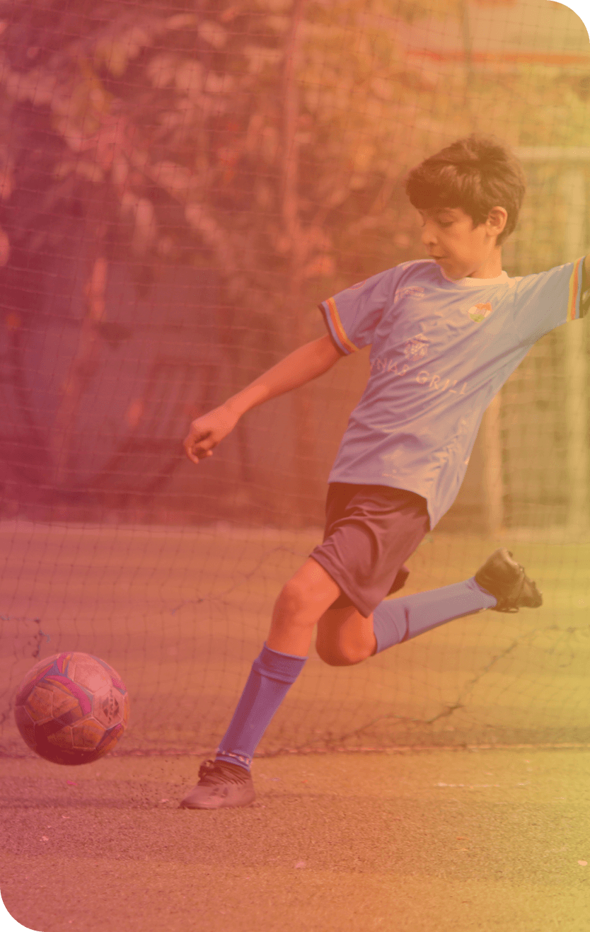 boy playing football