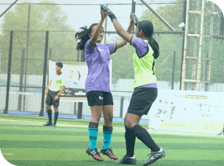 girls playing football